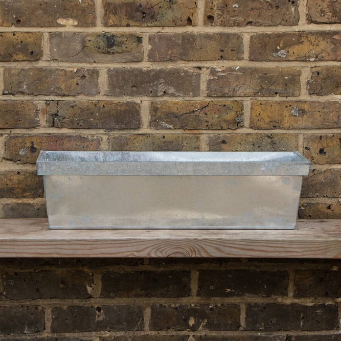 Zinc Trough Window Box Planter - Natural (L50cm x W17cm x H16cm) - image 2